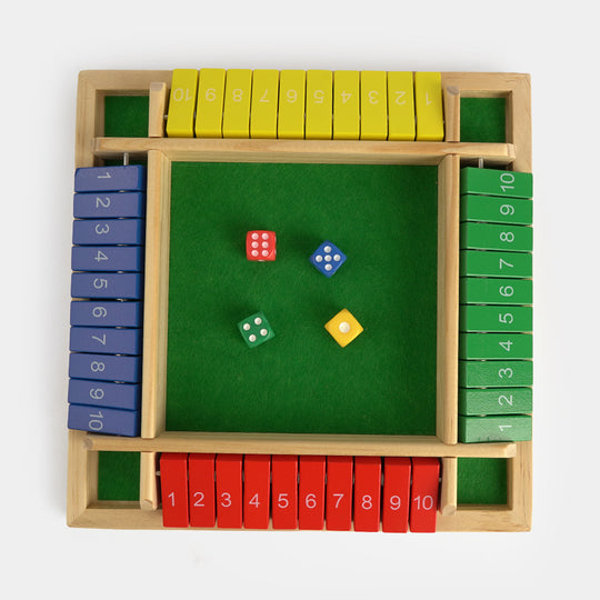 4-Player Wooden Tabletop Dice Game Set