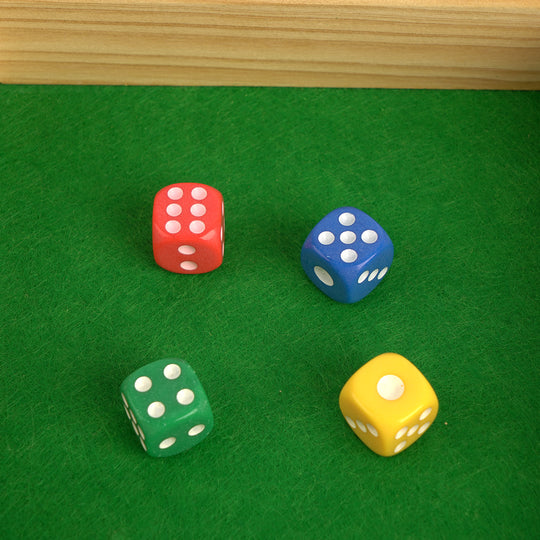 4-Player Wooden Tabletop Dice Game Set