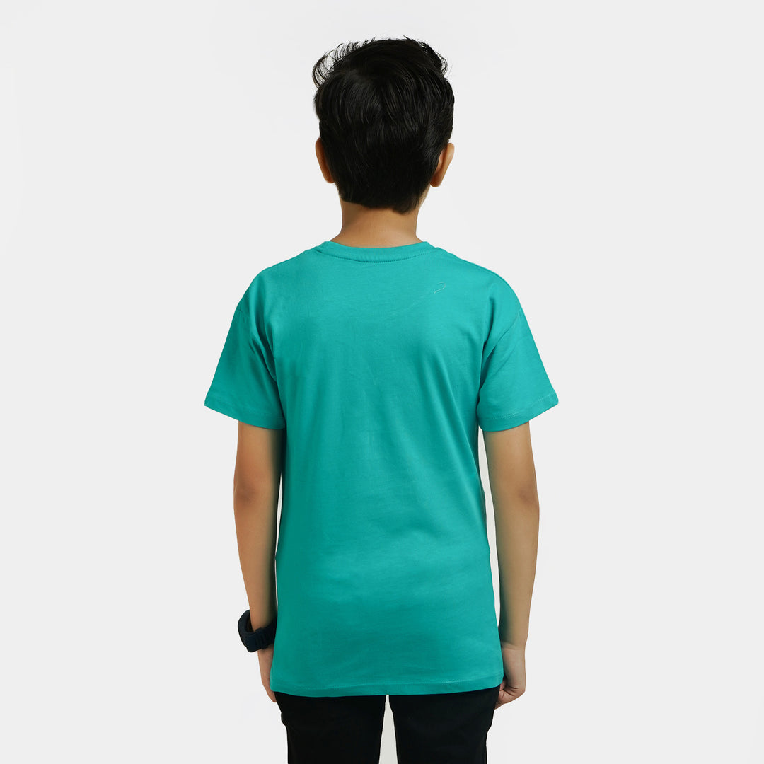 Boys Cotton T-Shirt Action Hero - Ceramic Blue