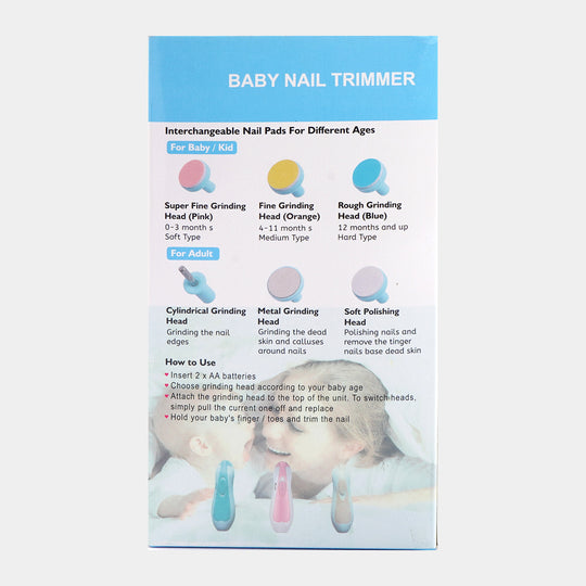 Baby Electric Nail Trimmer Set with LED Light | Blue