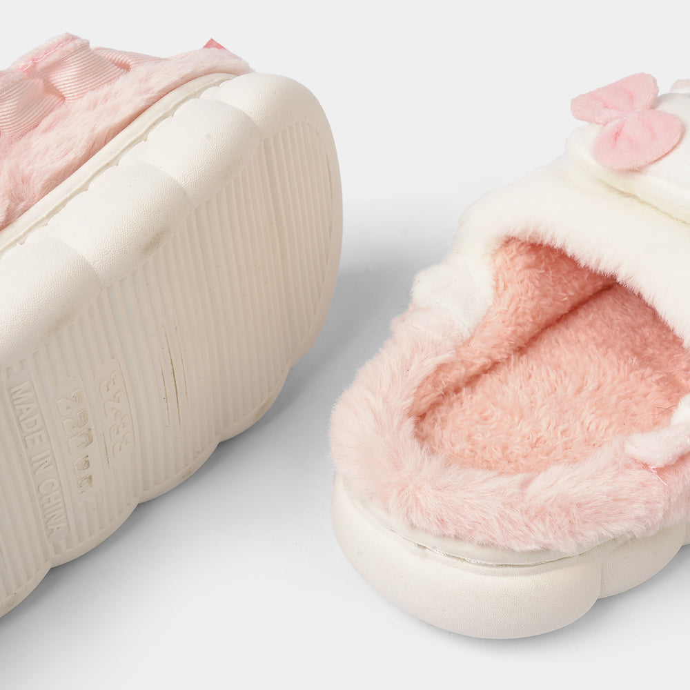 Girls Fur Slipper P-15-Pink
