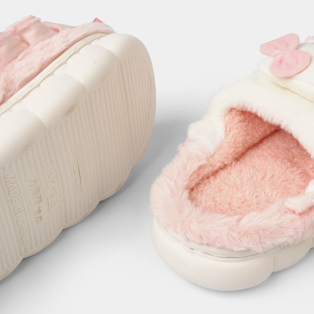 Girls Fur Slipper P-15-Pink
