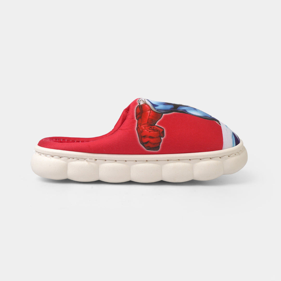Boys Fur Slipper P-08-Red