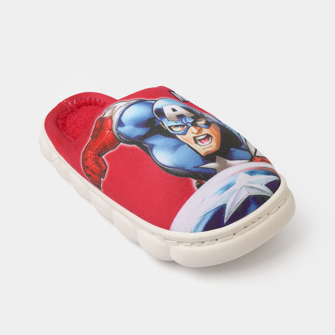 Boys Fur Slipper P-08-Red