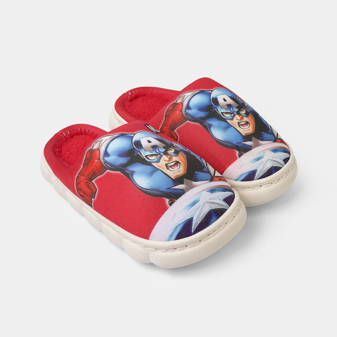 Boys Fur Slipper P-08-Red