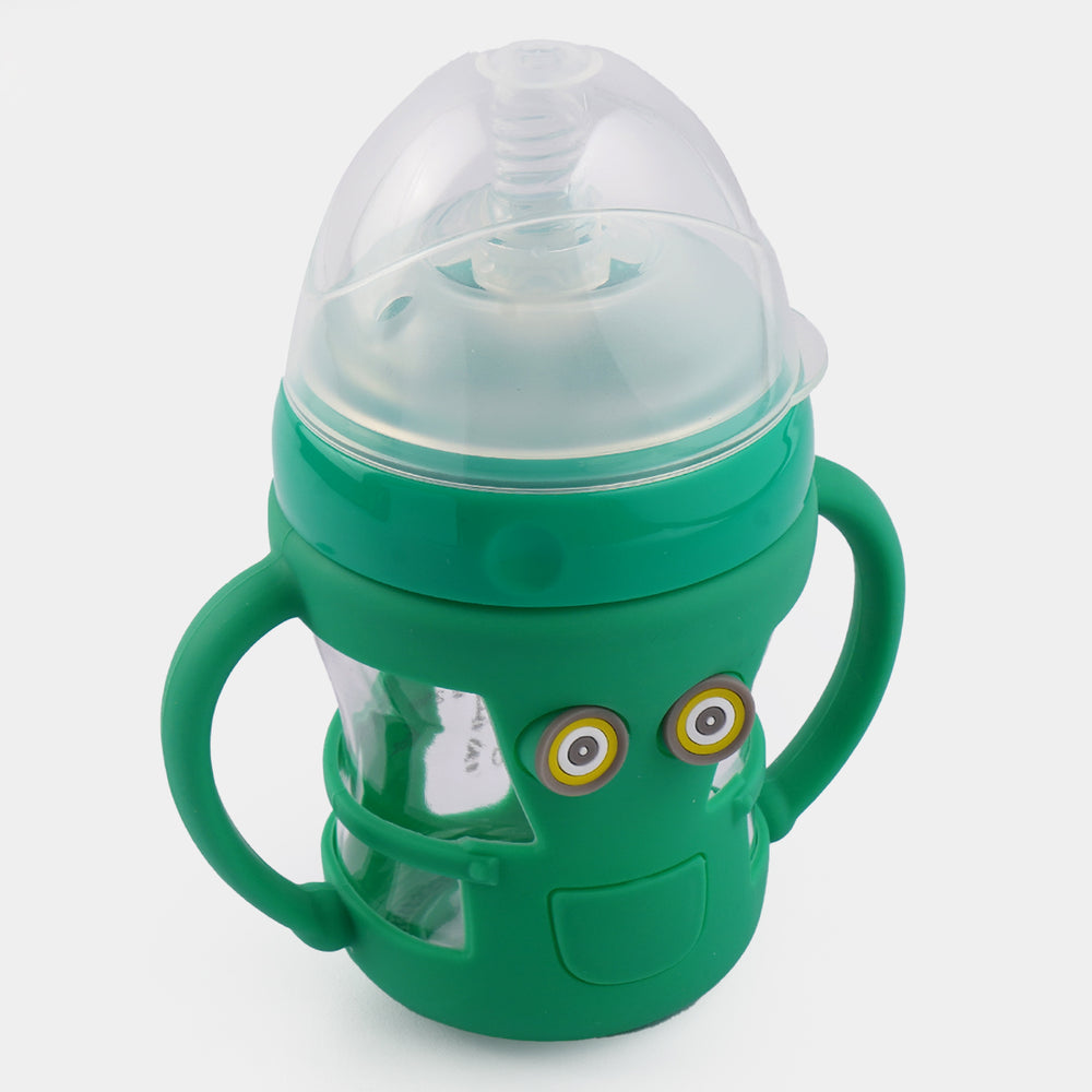 Wide Neck Glass Feeder 180ml-Green