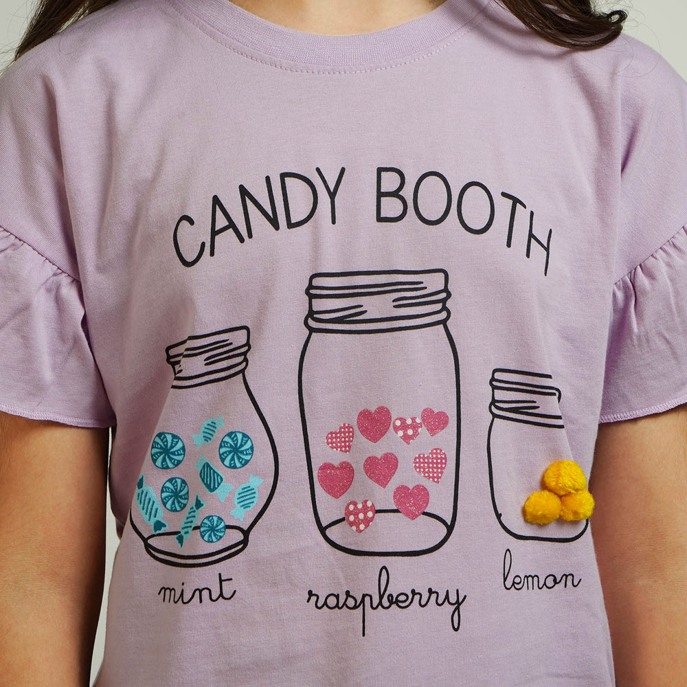 Girls T-Shirt H/S Candy Booth  - Orchid Bou