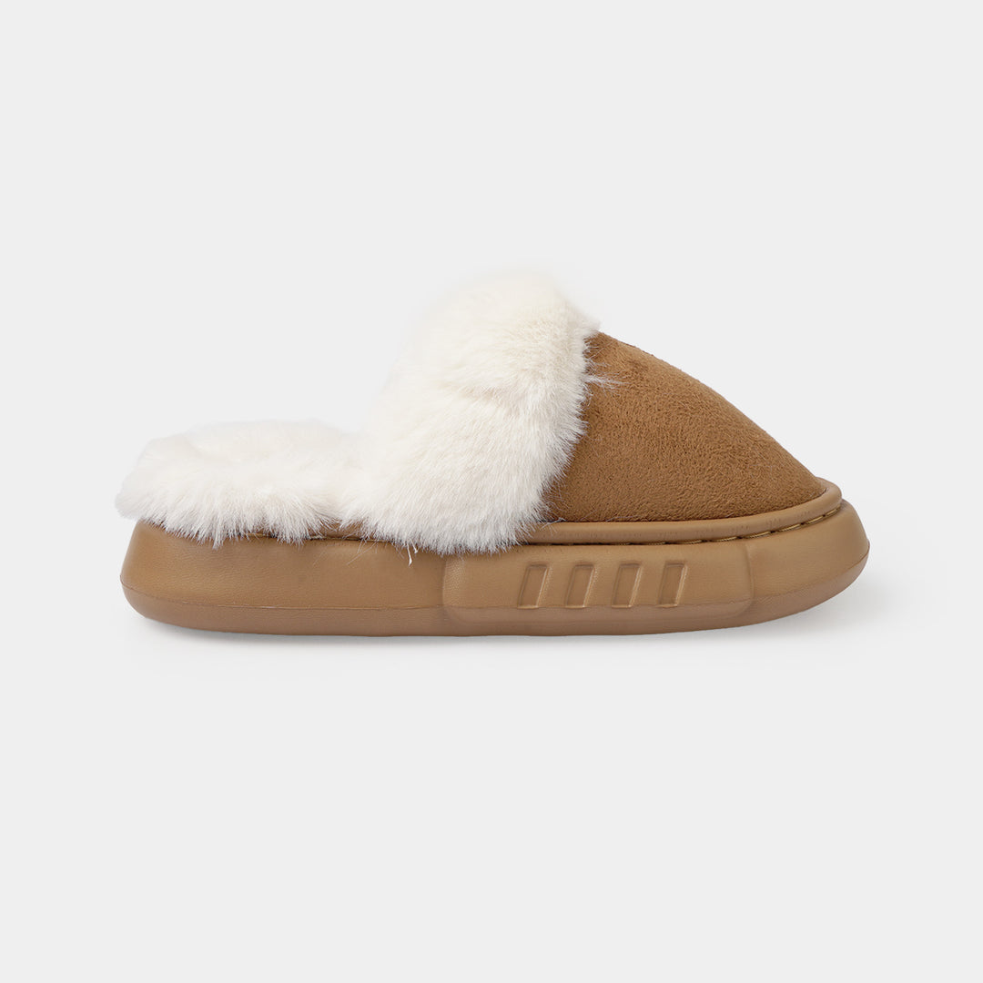 Girls Fur Slipper P-11-CAMEL