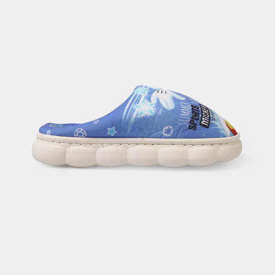 Boys Fur Slipper P-10-BLUE