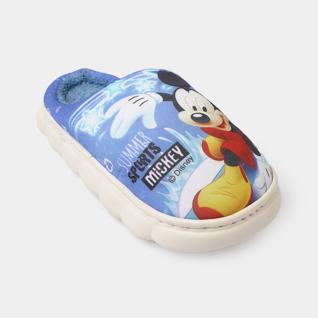 Boys Fur Slipper P-10-BLUE