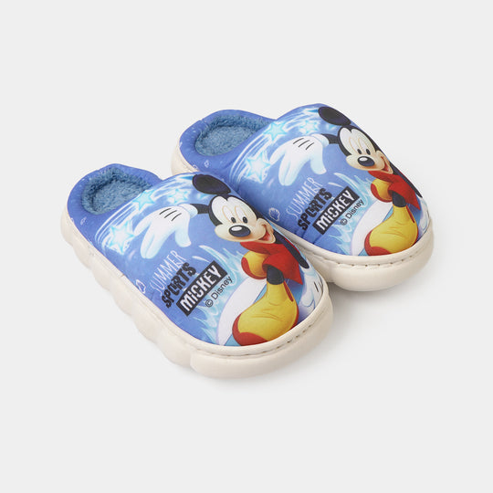 Boys Fur Slipper P-10-BLUE