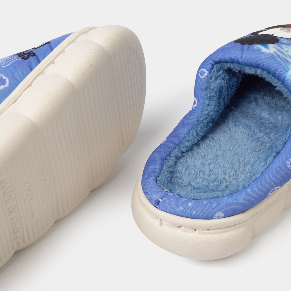 Boys Fur Slipper P-10-BLUE
