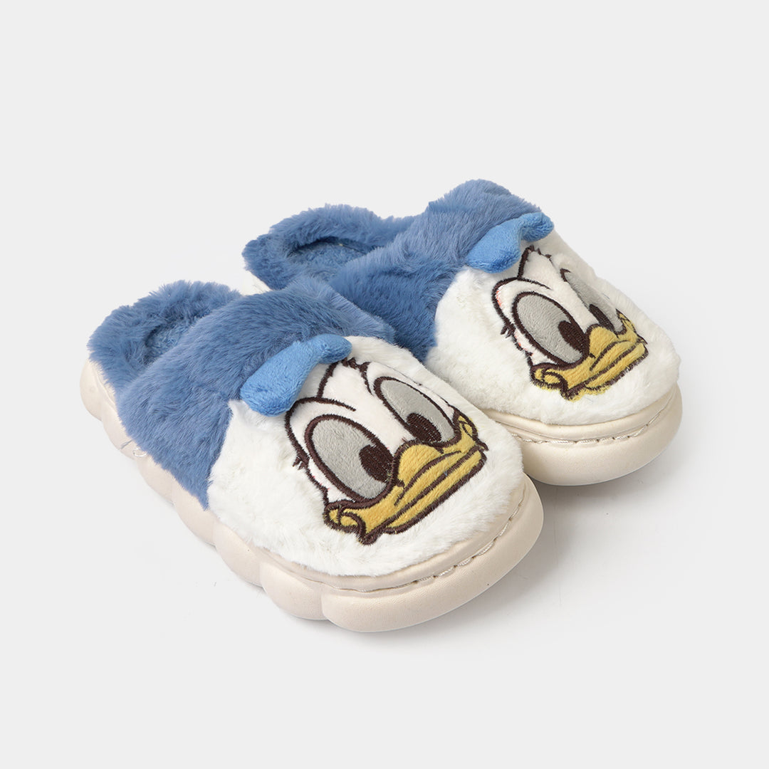 Girls Fur Slipper P-03-BLUE