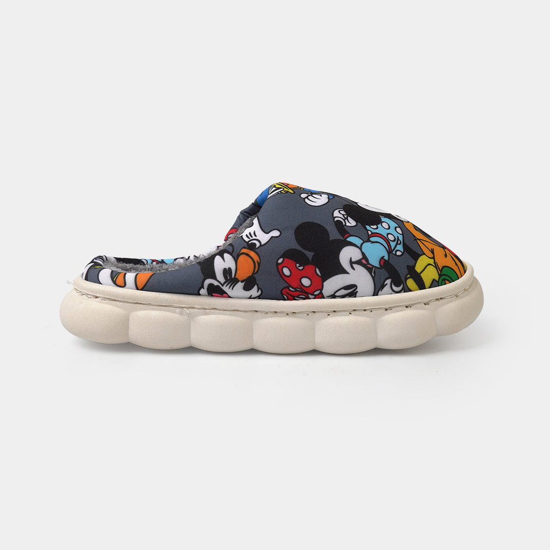 Boys Fur Slipper P-13-GREY