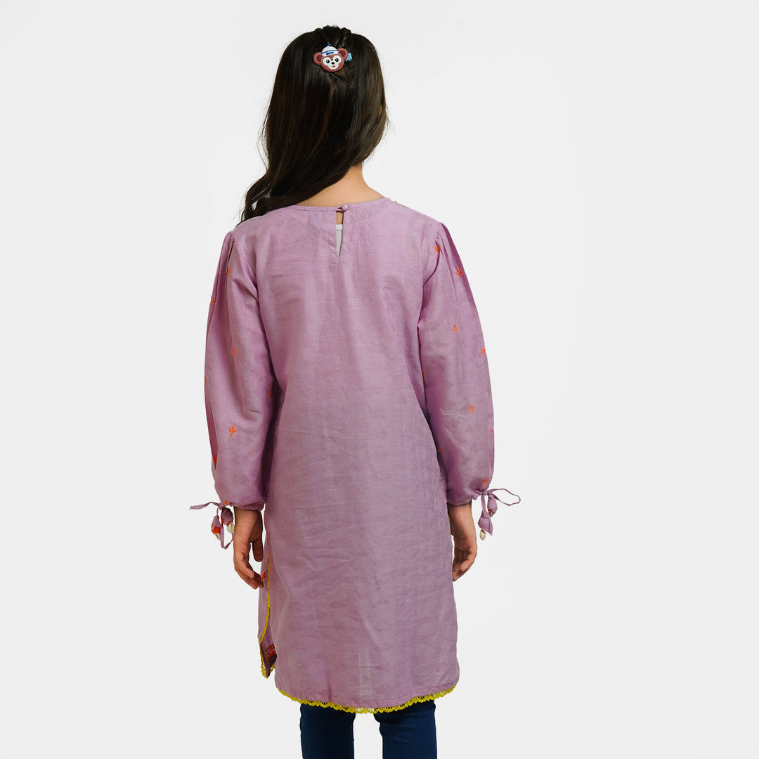 Girls Jacquard Embroidered Kurti Peekaboo