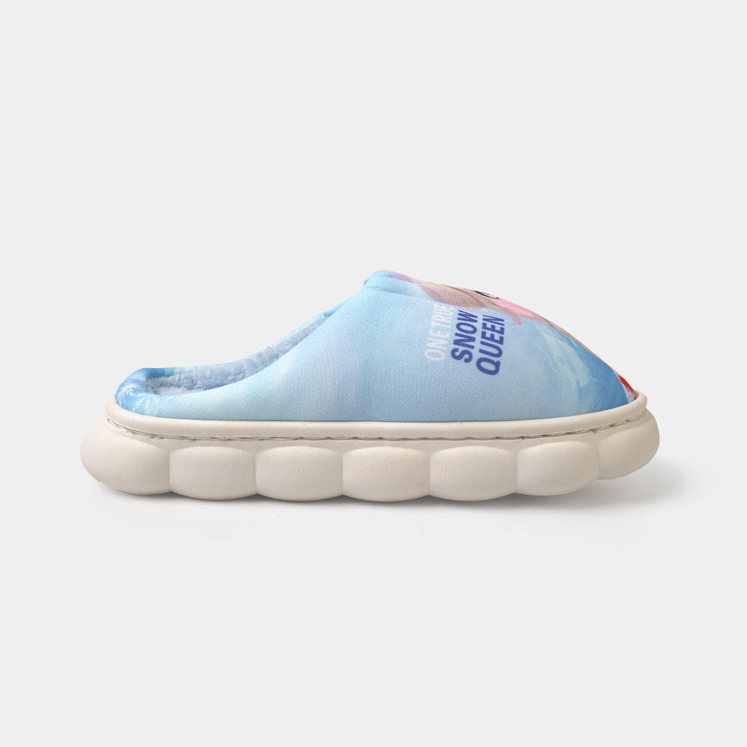 Girls Fur Slipper P-05-BLUE