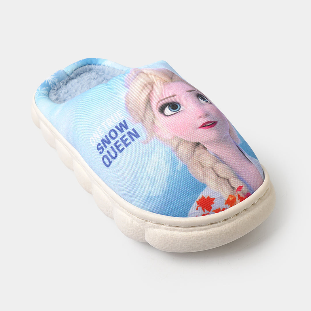 Girls Fur Slipper P-05-BLUE