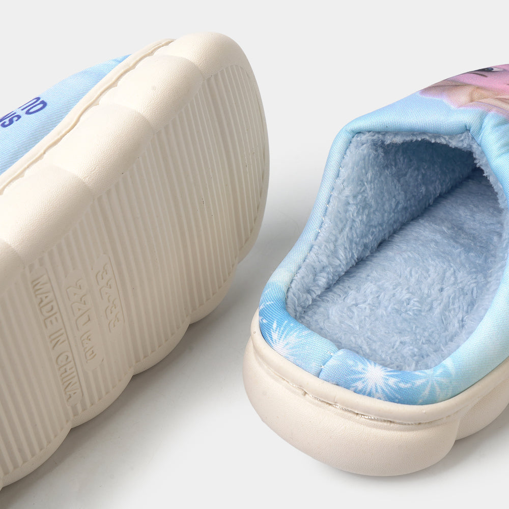 Girls Fur Slipper P-05-BLUE