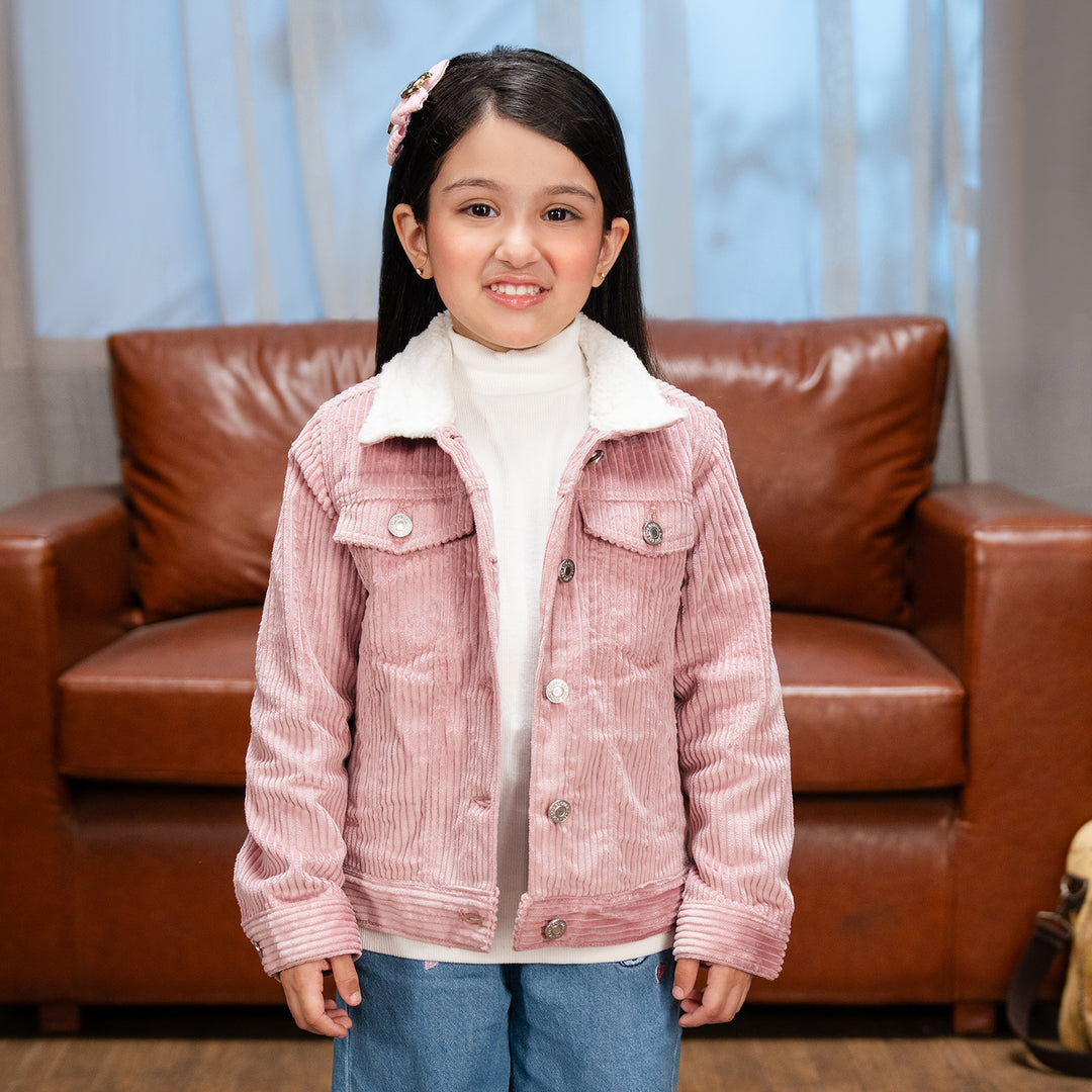 Girls Corduroy Jacket Pink