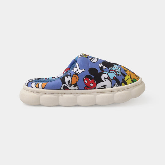 Boys Fur Slipper P-13-NAVY