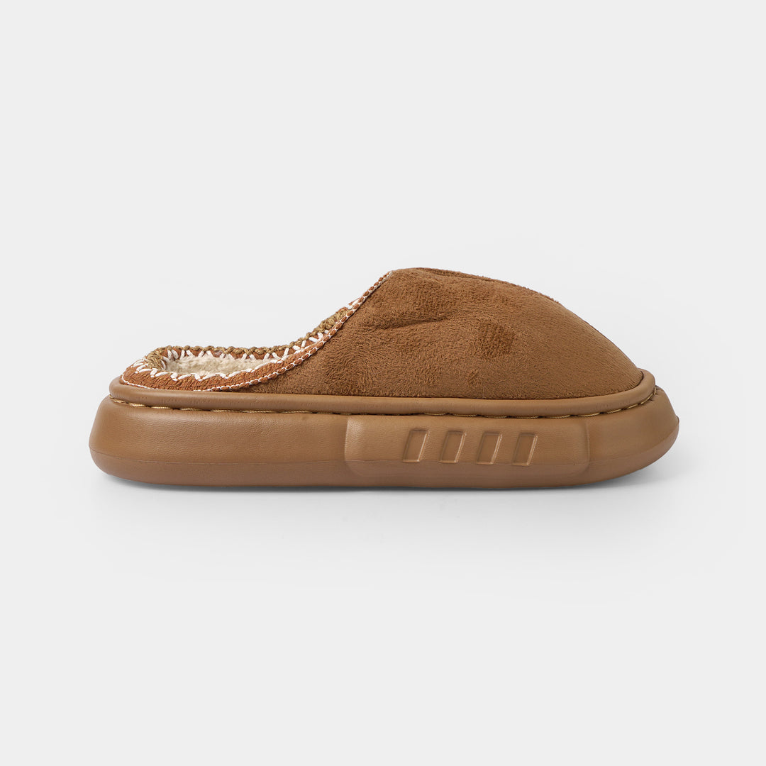 Girls Fur Slipper P-07-CAMEL