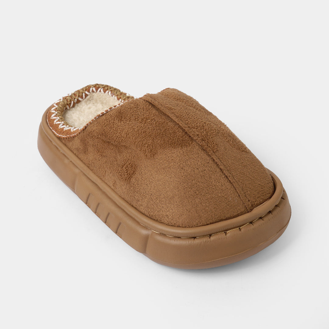 Girls Fur Slipper P-07-CAMEL