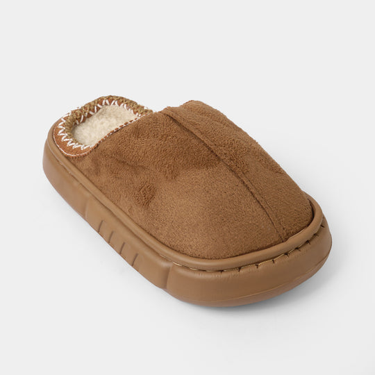 Girls Fur Slipper P-07-CAMEL