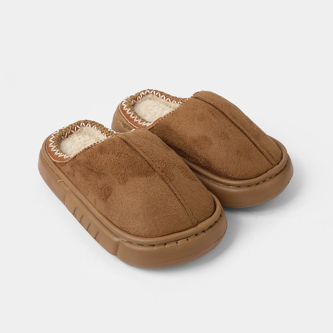Girls Fur Slipper P-07-CAMEL