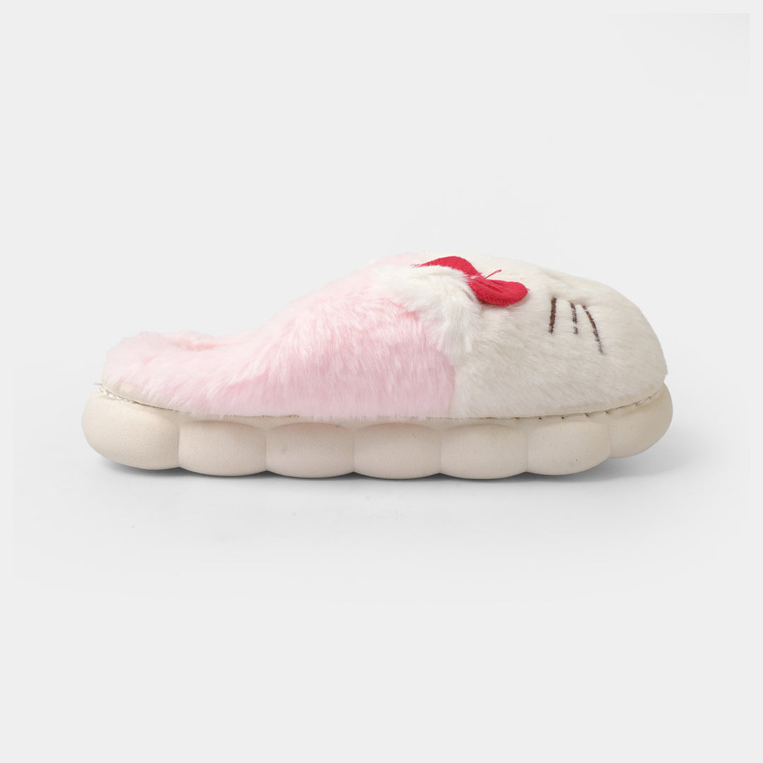 Girls Fur Slipper P-16-Pink