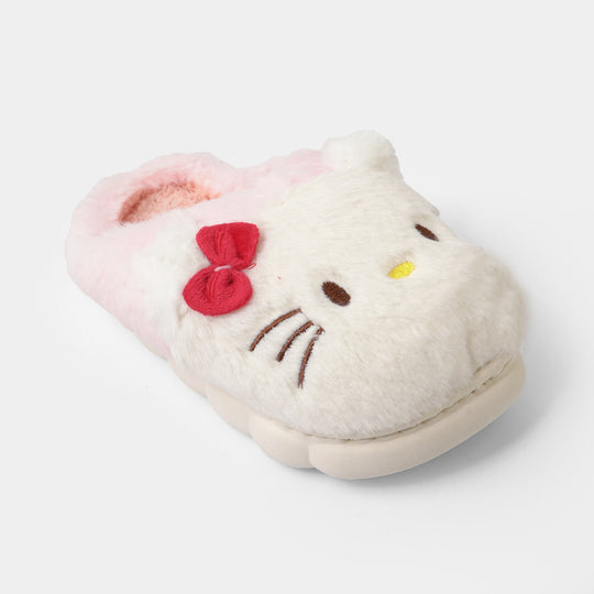 Girls Fur Slipper P-16-Pink