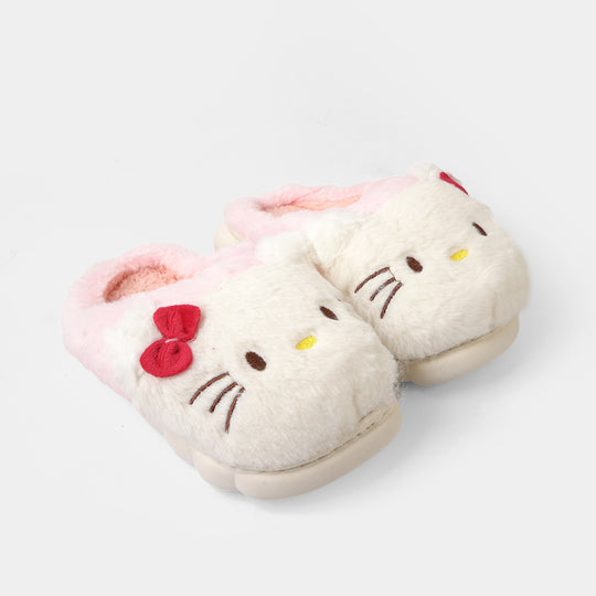 Girls Fur Slipper P-16-Pink