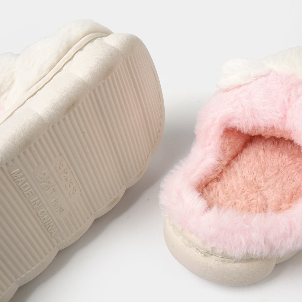 Girls Fur Slipper P-16-Pink