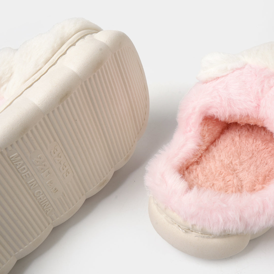 Girls Fur Slipper P-16-Pink