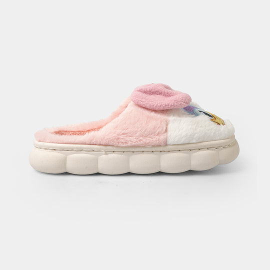 Girls Fur Slipper P-03-Pink