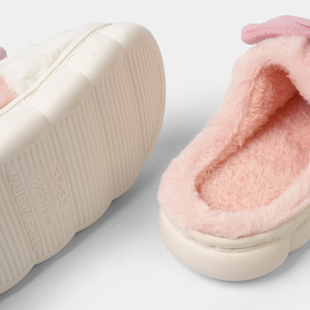 Girls Fur Slipper P-03-Pink