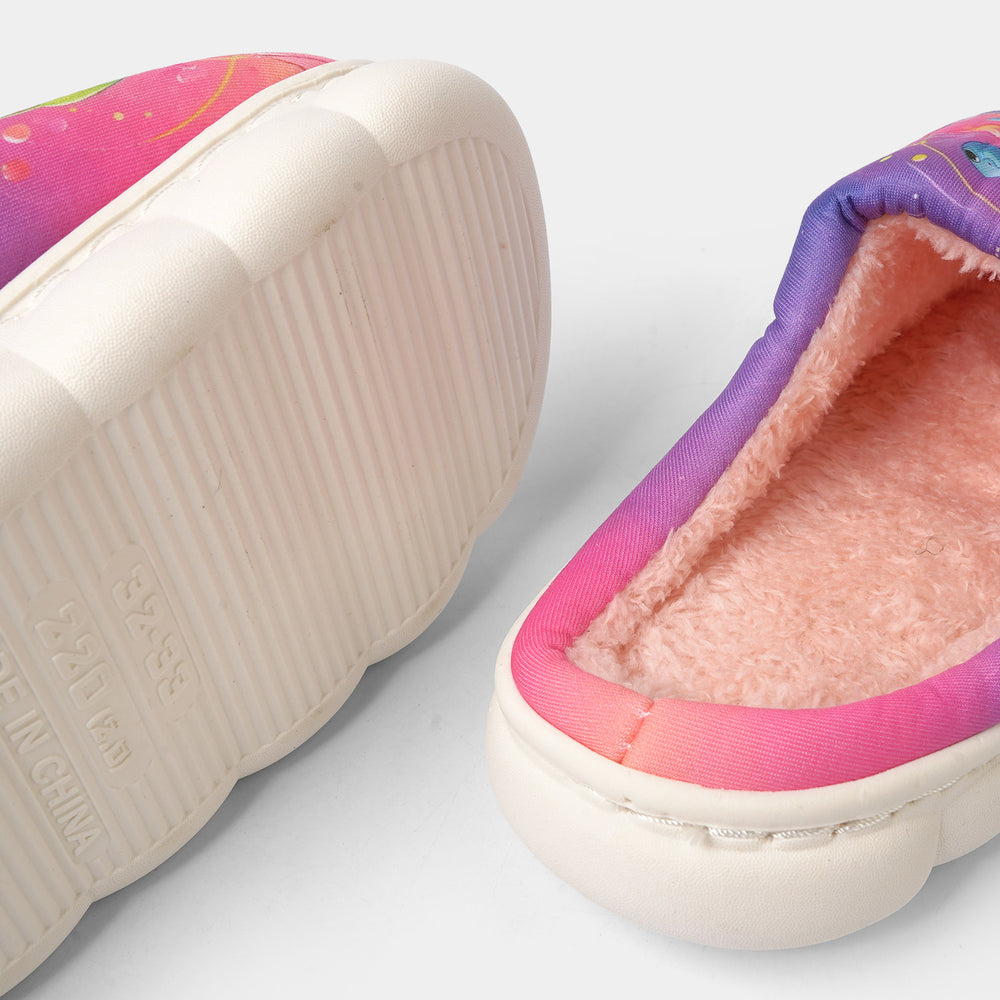 Girls Fur Slipper P-06-Pink