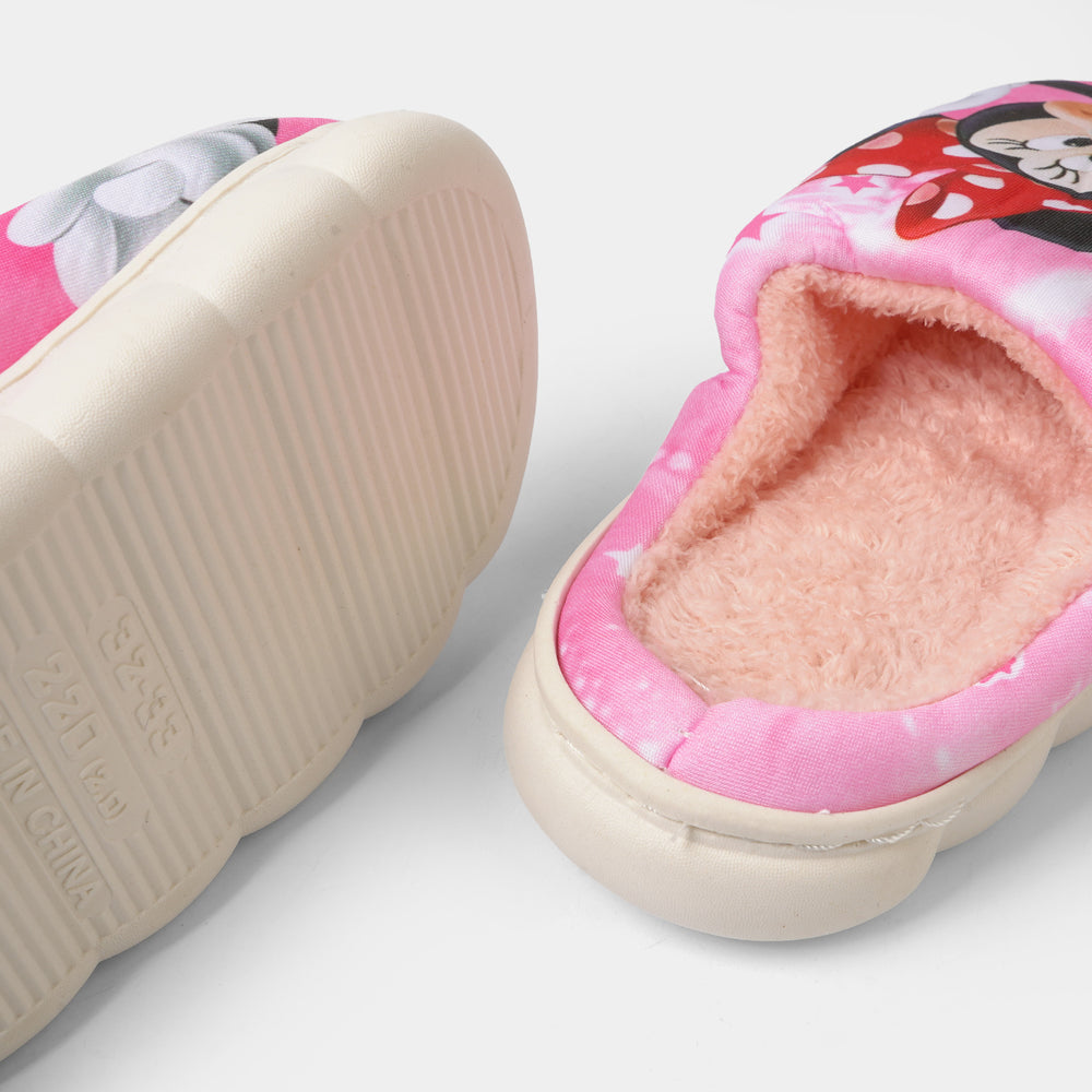 Girls Fur Slipper P-04-Pink
