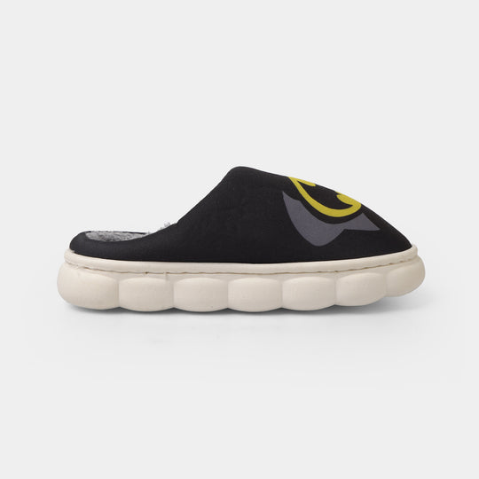 Boys Fur Slipper P-01-BLACK