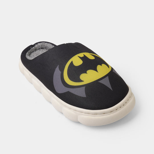 Boys Fur Slipper P-01-BLACK