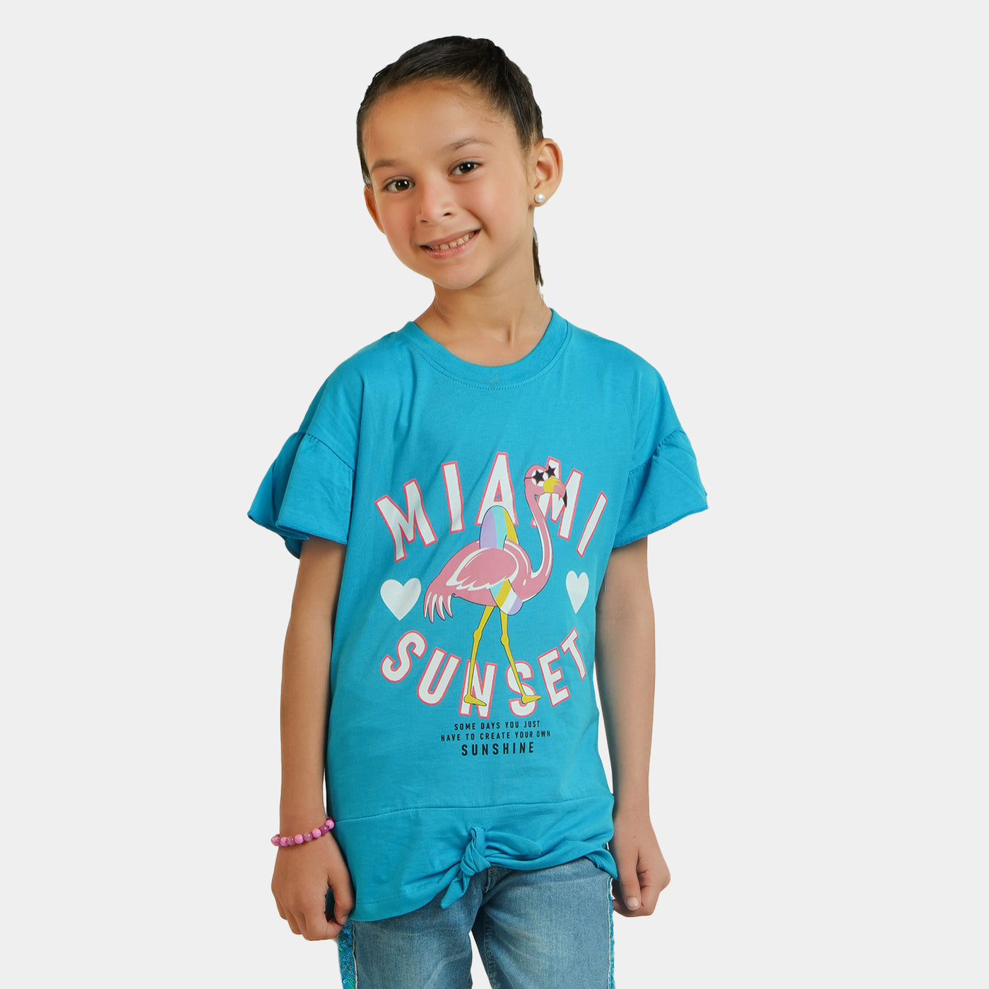 Girls T-Shirt H/S Miami Sunset - Blue