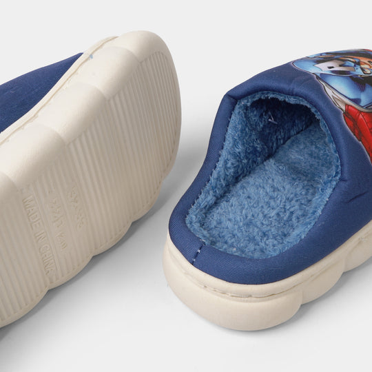 Boys Fur Slipper P-08-BLUE