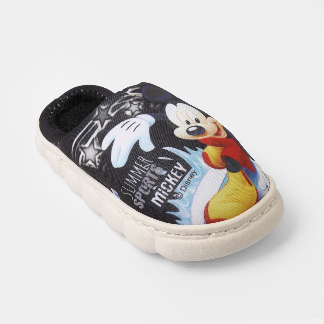 Boys Fur Slipper P-10-Red