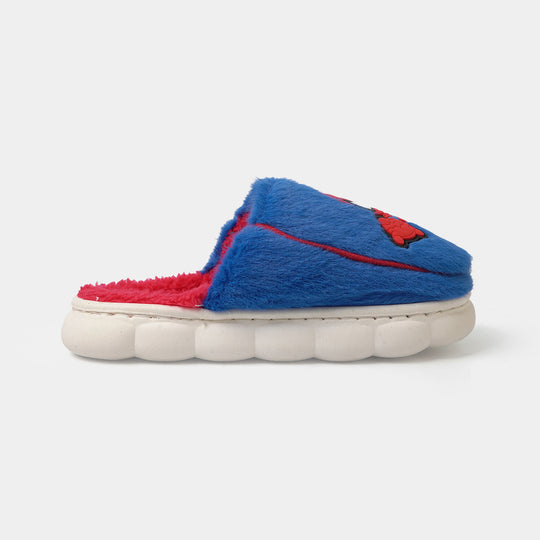 Boys Fur Slipper P-09-NAVY