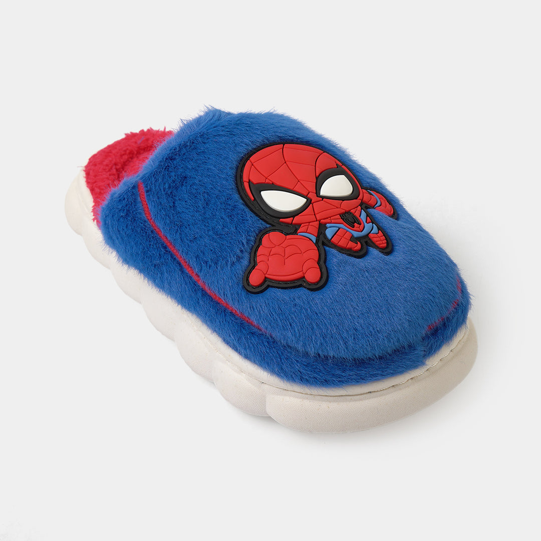Boys Fur Slipper P-09-NAVY