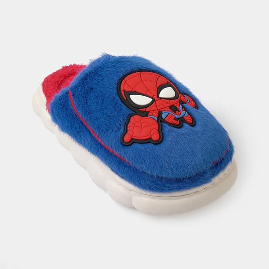 Boys Fur Slipper P-09-NAVY