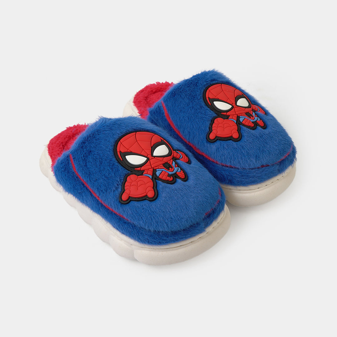 Boys Fur Slipper P-09-NAVY