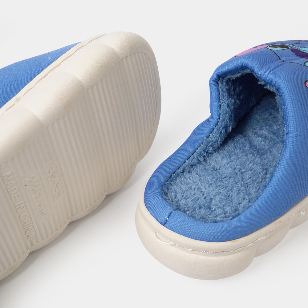 Boys Fur Slipper P-12-BLUE