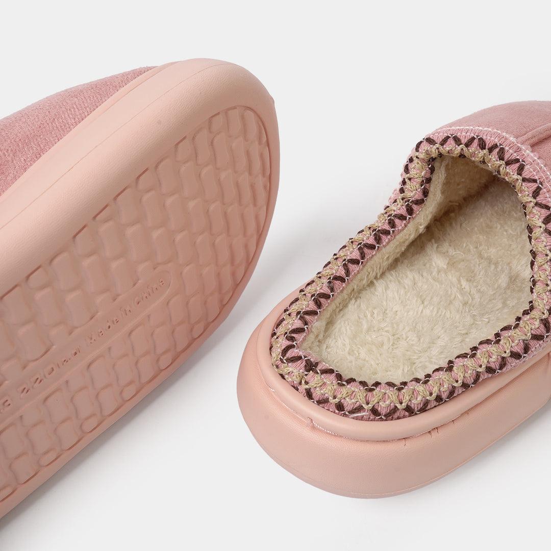 Girls Fur Slipper P-07-Pink