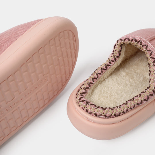 Girls Fur Slipper P-07-Pink