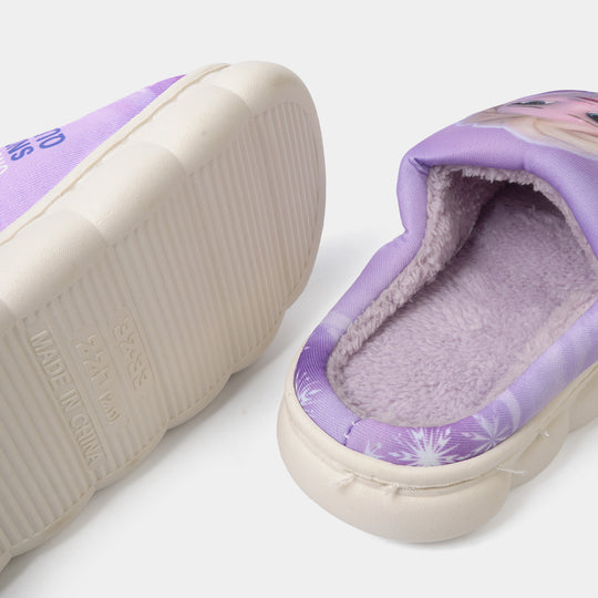 Girls Fur Slipper P-05-Purple